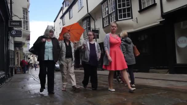 York, İngiltere, 22 Haziran 2015, şehri ziyaret eden turistler.. — Stok video