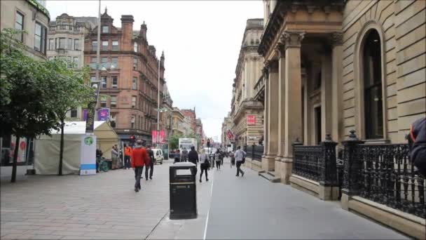 Ulice 14 czerwca 2015 r., Glasgow, Szkocja, HD — Wideo stockowe