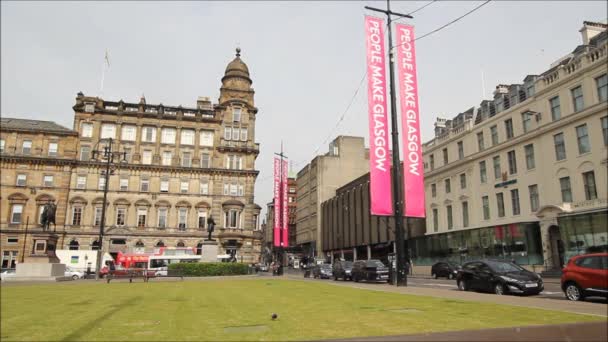 14 de junio de 2015, George Square en Glasgow, Escocia — Vídeos de Stock