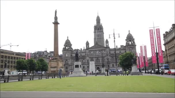 14 June, 2015,  George Square in Glasgow, Scotland — Stock Video