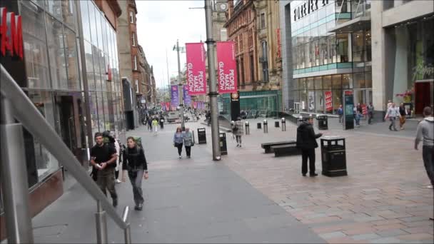 14. červen, 2015, rušné Buchanan Street, Glasgow — Stock video