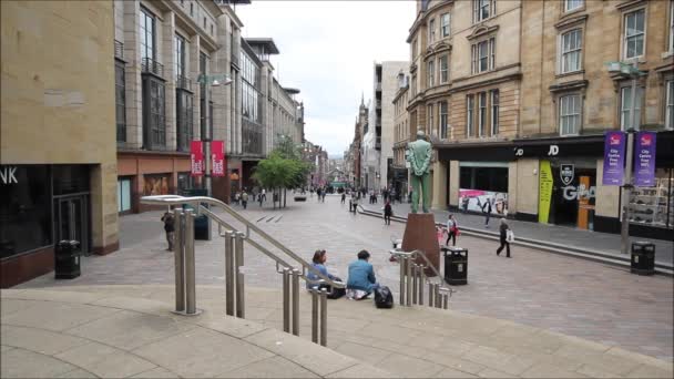 14. červen, 2015, rušné Buchanan Street, Glasgow — Stock video