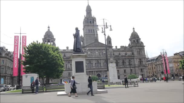 14. červen, 2015, George Square v Glasgow, Skotsko — Stock video