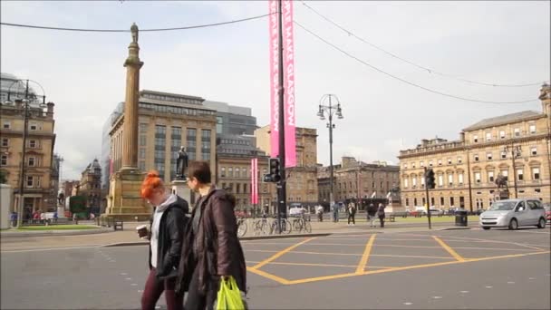 14 de junho de 2015, George Square em Glasgow, Escócia — Vídeo de Stock