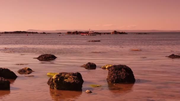 Strand in North Berwick im Sonnenuntergang, Schottland — Stockvideo