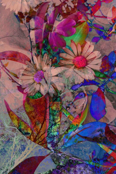 抽象艺术花卉背景 — 图库照片