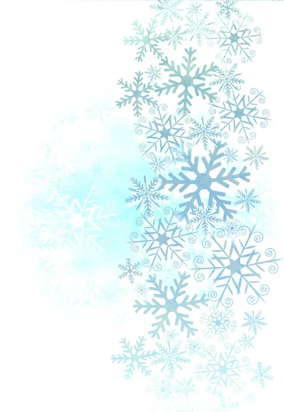 Jul bakgrund med snöflingor. — Stockfoto