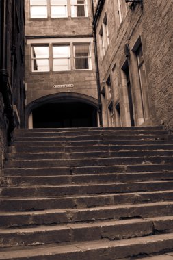 eski sokaklar Edinburgh, İskoçya 