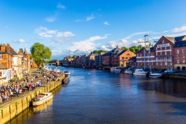Nehir Ouse York güneşli bir günde, Yorkshire, İngiltere, Birleşik Krallık