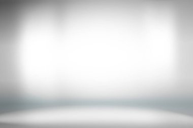 Gri gradyan duvar soyut arkaplanı. Stüdyonun içi boş. Zarif, parlak, açık gri renkli arkaplan. Ürünleriniz için grafik web sitesi tasarım şablonu duvar kağıdı.