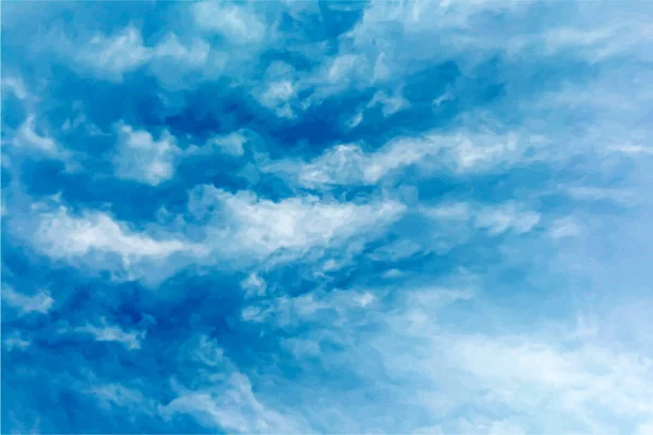 Blauer Himmel Und Weißer Wolkenvektor Natur Hintergrund Aquarell Wolken Himmel — Stockvektor