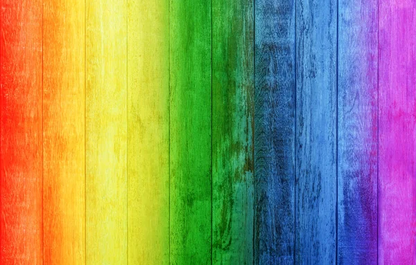 Hout Regenboog Achtergrond Rainbow Kleurrijke Verf Plank Houten Paneel Textuur — Stockfoto