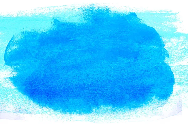 Aquarel Borstel Textuur Achtergrond Blauwe Kleur Verf Vlek Plons Water — Stockfoto