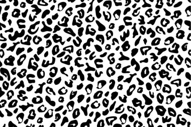 Beyaz üzerine siyah leopar deseni. Hayvan derisi mürekkebi vektörü 