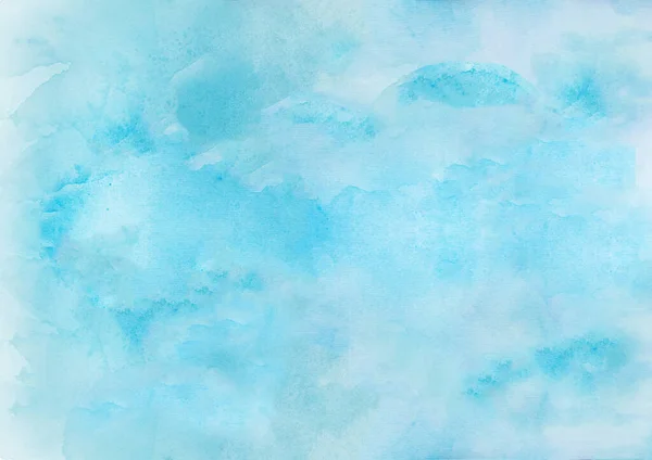 Illustration Aquarelle Art Abstrait Bleu Clair Texture Fond Nuages Motif — Photo