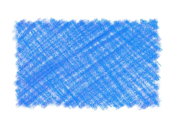 Crayon Frame Krabbel Tekening Blauwe Textuur Blauw Pastel Schetsen Potlood — Stockfoto