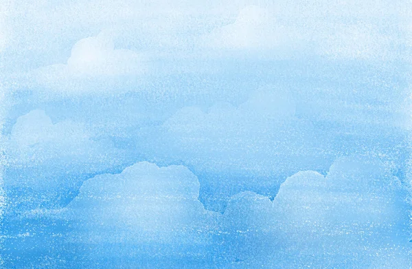 Акварель Карандаш Иллюстрации Искусства Абстрактный Синий Цвет Текстуры Фон Облака — стоковое фото