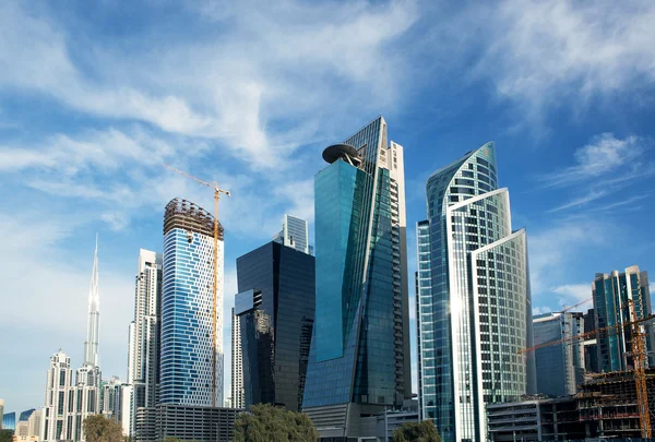 High luxury white and blue building skyscraper — Stock Photo, Image