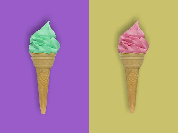 Helado sobre fondo colorido —  Fotos de Stock