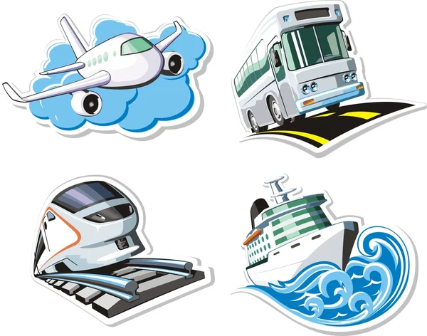 Icono de transporte de pasajeros conjunto Vector De Stock