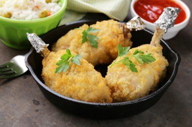 fried chicken fillet in breadcrumbs (Chicken Kiev) clipart