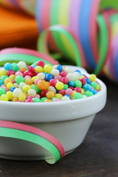 Multi-colored fruit jelly beans sweet candy topping — Stock Photo, Image