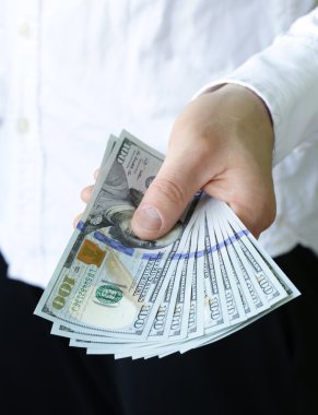 Doları nakit - iş, insanlar, mali ve para kavramı holding işadamı eller