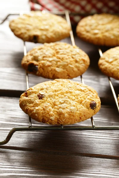 Biscoitos redondos caseiros com nozes e aveia — Fotografia de Stock