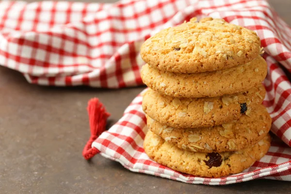 homemade round cookies with nuts and oatmeal
