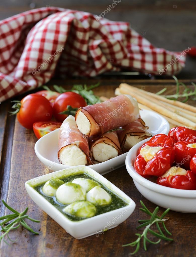 Italienische Vorspeise Antipasti zubereitete Gericht ...