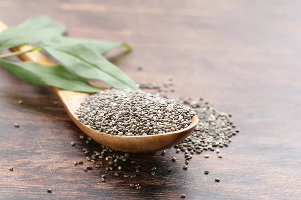 Alimentação saudável chia sementes ingrediente super alimento — Fotografia de Stock