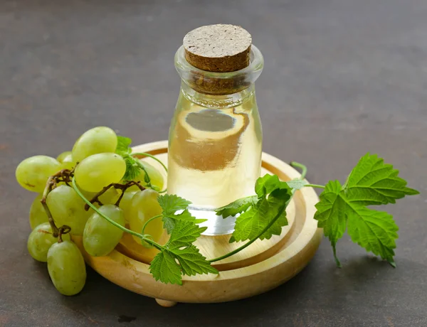 grape seed oil in a glass bottle, healthy food