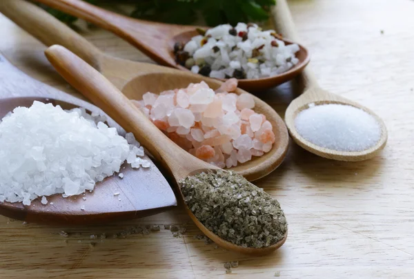 塩の - 異なる品種ピンク ハワイアン、黒海 — ストック写真