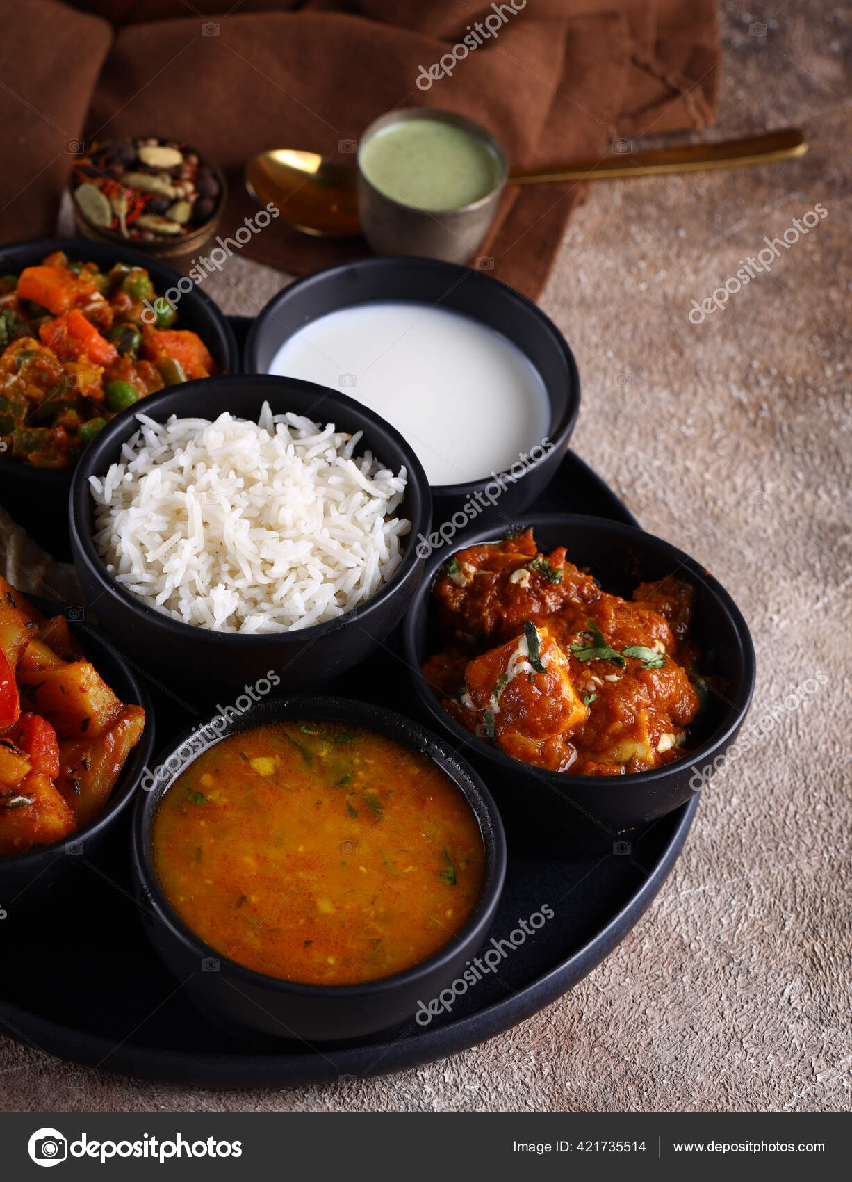 Traditional Indian Food Vegetable Thali Stock Photo by ©Dream79 421735514