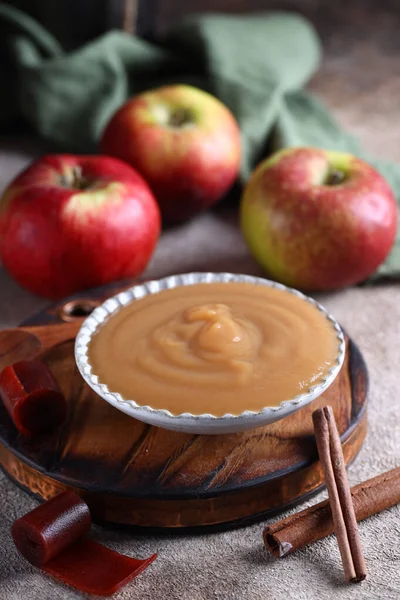 Natuurlijke Biologische Appelmoes Voor Saus Dessert — Stockfoto