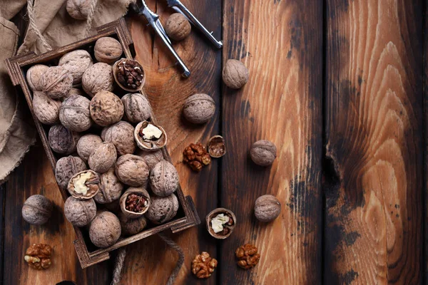 Naturlig Ekologisk Valnöt Bordet — Stockfoto