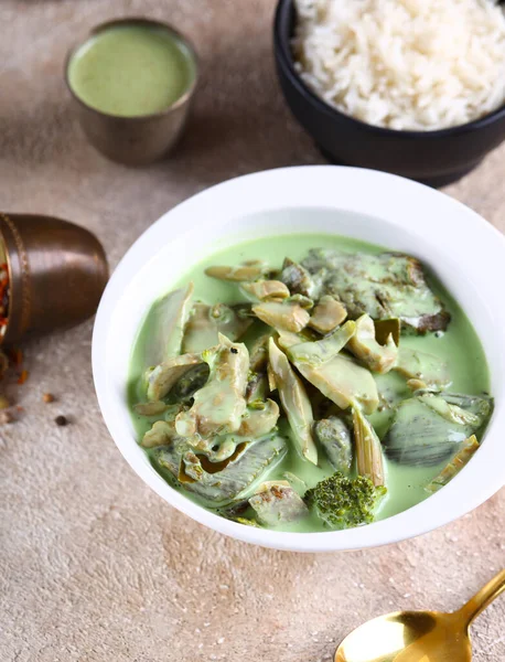 Traditional Indian Food Green Curry Lamb — Stock Photo, Image