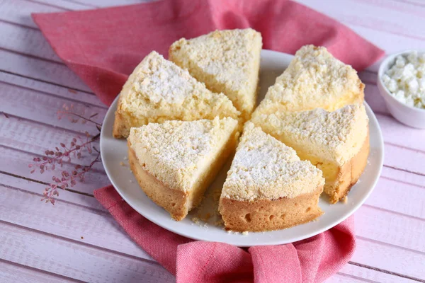 Torta Cagliata Fatta Casa Dessert — Foto Stock