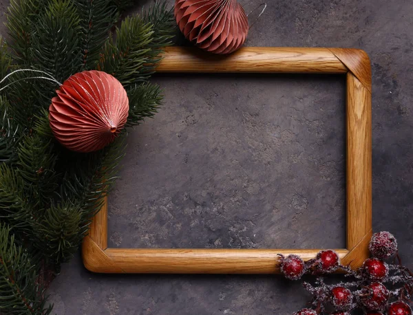 Holzrahmen Für Weihnachten Hintergrund — Stockfoto