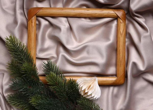 Wooden Frame Christmas Background — Stock Photo, Image