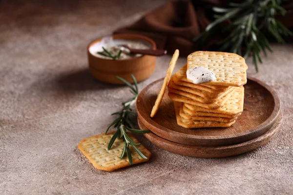 Salty Crackers Spices Snack — Stock Photo, Image