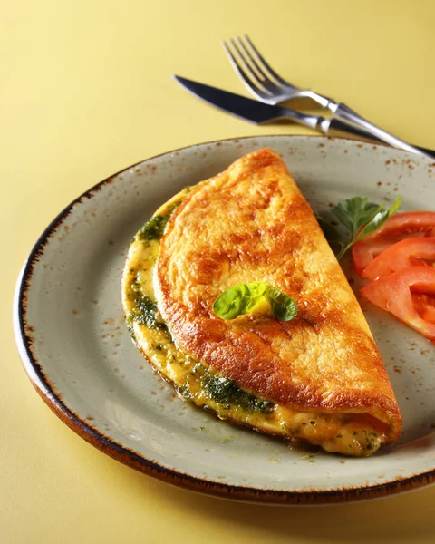 Breakfast Fried Eggs Toast Plate — Stock Photo, Image