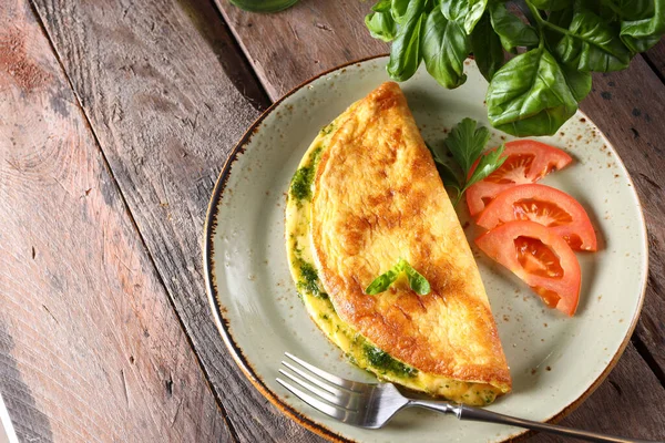 Breakfast Fried Eggs Toast Plate — Stock Photo, Image