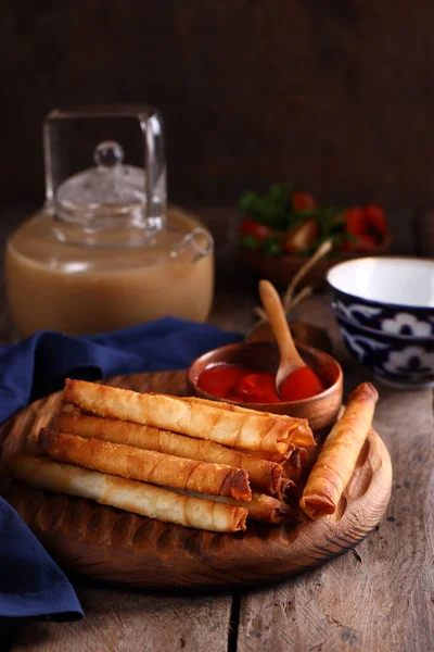 Nemzeti Étel Sült Pite Szivar Borek — Stock Fotó