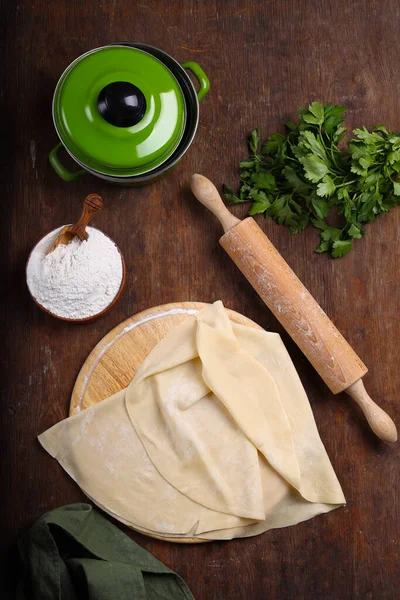 Homemade Pasta Dough Table — Stock Photo, Image
