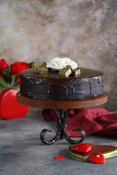 Шоколадний Торт День Валентина — стокове фото
