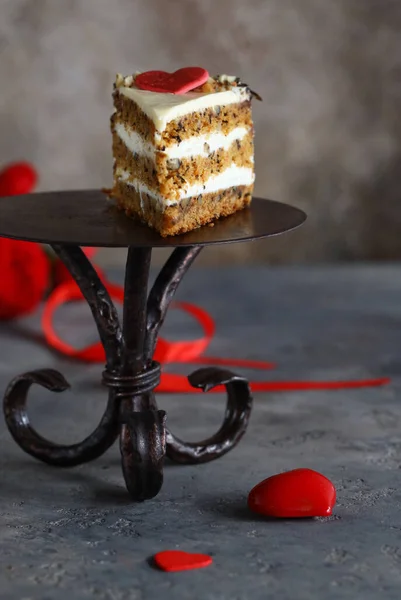 Шоколадный Торт День Святого Валентина — стоковое фото