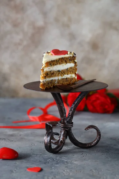 Gâteau Chocolat Pour Saint Valentin — Photo