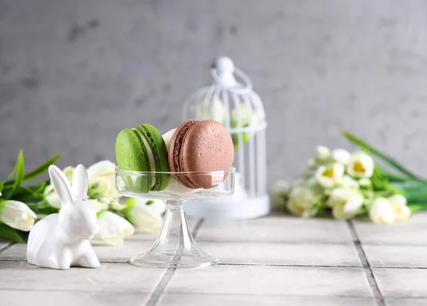 Macaroon Amandel Koekjes Pasen Stilleven — Stockfoto