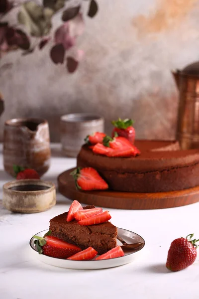 Bolo Sobremesa Torta Doce Com Bagas Creme Manteiga — Fotografia de Stock